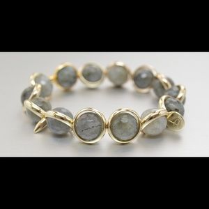 BRETT LAUREN LABRADORITE BEAD BRACELET GOLD
